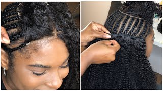 Very Detailed Kinky curly closure hair bundles sewin install Looks natural  youthbeauty hair [upl. by Lussier]