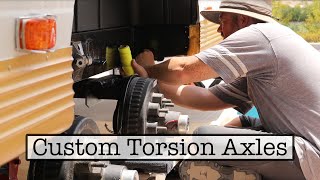 RV BUILD  Installing Custom Dexter Torflex Torsion Axles on a Vintage Travel Trailer [upl. by Nylaehs]