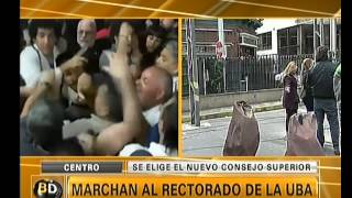 Marcha al rectorado de la UBA  Telefe Noticias [upl. by Orella]