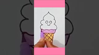 Cute cone ice cream drawing for kids and toddlers ytshorts shorts drawing4kids [upl. by Meid]