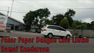 Pasar Papar Dengan Lalu Lintas Ramai Kendaraan [upl. by Ilat]