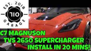 C7 Magnuson 2650 Supercharger Install in 20 mins [upl. by Niassuh978]