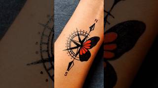 Beutiful Butterfly 🦋 Tattoo  Temporary Hand Tattoo shorts short viral youtubeshort tattoos [upl. by Berners]