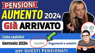 ⚡️ PENSIONI GENNAIO 2024 ➡ IMPORTI CEDOLINI CON AUMENTO GIà ARRIVATI❗️ PER QUESTI PENSIONATI FRAGILI [upl. by Vandyke]