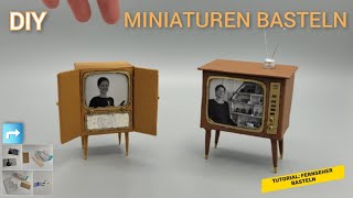 Tutorial Mini 60er Jahre Fernseher basteln  DIY how to craft a miniature vintage television TV [upl. by Iohk]