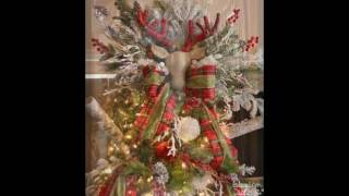 Arrange Flowers Christmas Tree Decorating and Tree Topper [upl. by Noynek402]