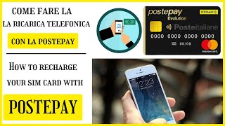 Come fare la ricaricare telefonica con la Postepay  How to recharge your sim card with Postepay [upl. by Leelahk]