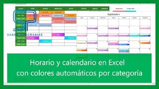 Excel  Horario y calendario en Excel con colores automáticos Tutorial en español HD [upl. by Naryb968]