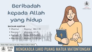 IBADAH HARI MINGGU amp PENEGUHAN SIDI GEREJA TORAJA JEMAAT KARAMBE  3 NOVEMBER 2024 [upl. by Teirrah]