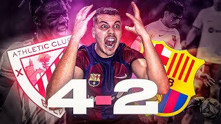 Hincha del Barca Reacciona al Athletic 42 Barca Somos una basura Eliminados de copa del rey [upl. by Nennahs]