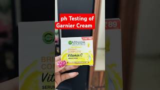 pH testing of Garnier Bright complete Vitamin c serum cream🌸phtest skincare viral youtubeshorts [upl. by Aimahc]