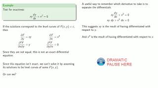 Exact Differential Equations Part Three [upl. by Lenrow]