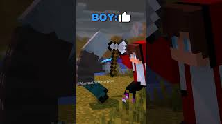 Girl vs Boy vs Mikey  MAIZEN Minecraft Animation shorts [upl. by Larimer]