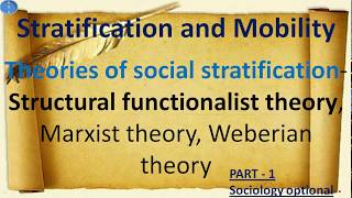 Theories of Social Stratification PART 1 Sociology Optional UPSC CSE [upl. by Territus]