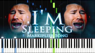 Im Sleeping  Markiplier Song by Endigo Synthesia Piano Tutorial [upl. by Bigod315]