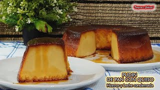 PUDIN DE PAN CON QUESO SIN HORNO EL POSTRE MAS FÁCIL Y RICO QUE TE PUEDAS COMER [upl. by Josler299]