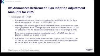 Current Federal Tax Developments  November 4 2024 [upl. by Ahcila530]