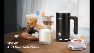 Cappuccinatore Montalatte Elettrico Yissvic 4 in 1 Gustosa schiuma di latte anche a freddo [upl. by Justinian]