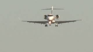 Bombardier Challenger 350 Gets some ground effect while landing at KHWD in 4K [upl. by Irolav931]