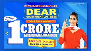 DEAR  Lottery Sambad  04112024 Nagaland Finch Monday 8PM Draw [upl. by Lasko]