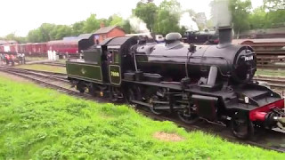 2MT 78018 shunting Quorn as 6990 Witherslack hall storms past with express [upl. by Losse]