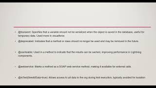 Salesforce developer interview questions part 13 What are annotations in Apex istest future [upl. by Elia]