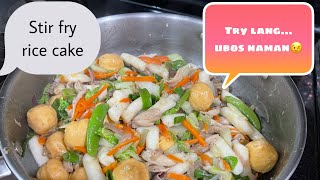 sinubukang nagluto ng stir fry rice cakefeeling korean 😊vlog 12 [upl. by Nnaytsirk]