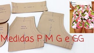 Como fazer molde para shorts feminino Modelagem para malha [upl. by Iila]