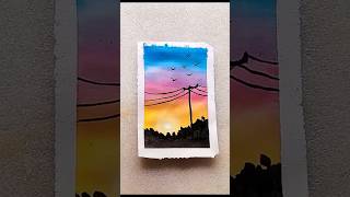 Acrylic sunset painting 😱🖼foryou art youtubeshorts shorts [upl. by Eniron]