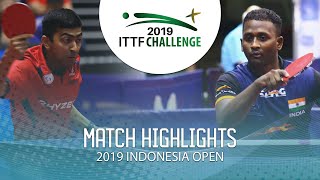 Desai Harmeet vs Anthony Amalraj  2019 ITTF Indonesia Open Highlights Final [upl. by Tine519]