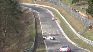 VLN Crash 29314 Nordschleife Toyota GT84 Auffahrunfall Opel Astra OPC [upl. by Adnylam719]