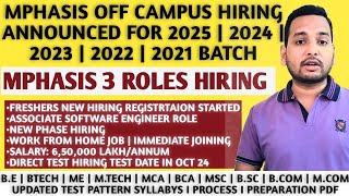 Mphasis Biggest Official Mass Hiring Announced  Off Campus Direct HiringFresher HiringDirect Test [upl. by Nalda393]