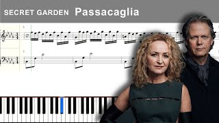 Passacaglia  SecretGarden Piano tutorial with sheet music [upl. by Anaila]