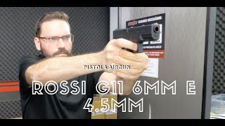 Pistola Airgun Rossi G11 45mm e G11 6mm Co2 Glock 19 NBB [upl. by Anigroeg]