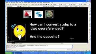Autocad Convert a shapefileshp to a dwg and the opposite georeferenced [upl. by Tcideneb802]