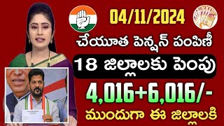 తెలంగాణ ఆసర చేయూత పెన్షన్ పంపిణీ40166016 ఖాతాలోకిTelangana aasara cheyutha pension update [upl. by Ialocin]