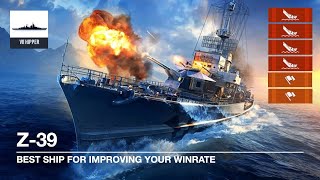 Z39  Best Ship for Improving Your Winrate World of Warships Legends Xbox Series X 4K [upl. by Liscomb]