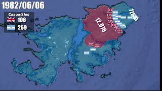 Falkland War Every Day With Army Sizes And Units [upl. by Maude187]