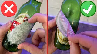 How To Remove Stickers  Labels from Glass Bottles with EASE [upl. by Sosanna554]