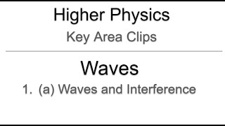 Key Area Clips  Higher Physics  Waves 1a  Waves amp Interference [upl. by Matelda]