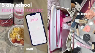 MY 5 AM SCHOOL MORNING ROUTINE  skincare ootd pack my bag with me amp more [upl. by Doty]