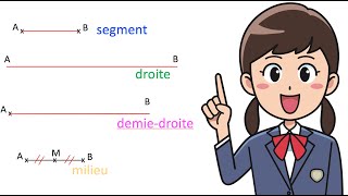 Géométrie  Base de vocabulaire point segment droite milieu [upl. by Susann867]