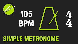 105BPM 44 Visual Metronome  Click Track  Beginner Drums [upl. by Euqinemod]