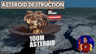 Asteroid Impact Destruction Comparison [upl. by Adidnere]