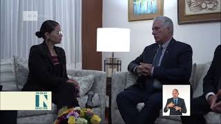 Presidente DíazCanel intercambia con secretaria general del partido mexicano Morena [upl. by Tabor]