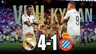 GOLEADA REAL MADRID vs ESPANYOL 41 LA LIGA 2024 GOl de MBAPPÉ [upl. by Nnaes]