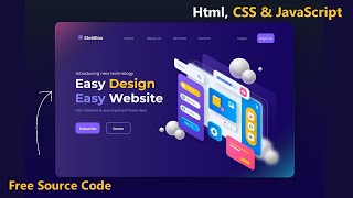 RESPONSIVE UI UX Landing page template Design using HTML CSS JavaScript  Web Design rayencode [upl. by Atikihc]