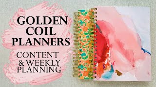 GOLDEN COIL PLANNER  HOW I USE MINE  CONTENT PLANNER [upl. by Norud]