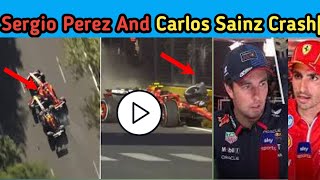 Sergio Perez And Carlos Sainz CrashSergio Perez And Carlos Sainz car crash video [upl. by Markson]