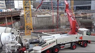 Zeitraffer Betonage Bodenplatte Baufeld 2  1222019  S21 stuttgart21 [upl. by Crispen]